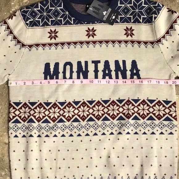 Montana Scene Montana Christmas Sweater, gray, M, NWT - Picture 2 of 11